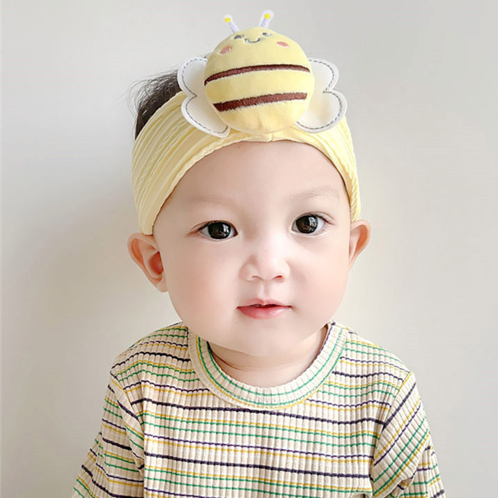 韩国婴儿发带帽护卤门可爱卡通男女宝凹造型满月新生儿发饰囟门帽