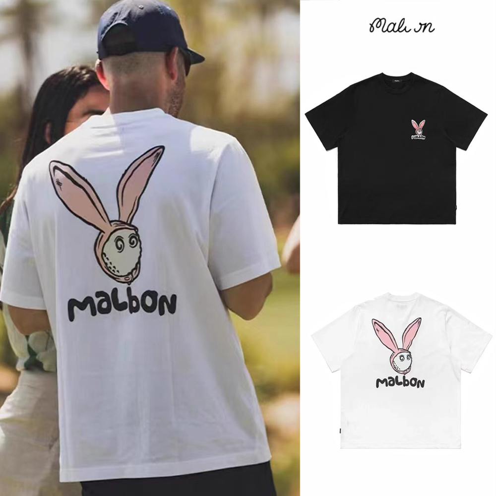 韩国原单兔子高尔夫短袖男女通用透气T恤圆领上衣