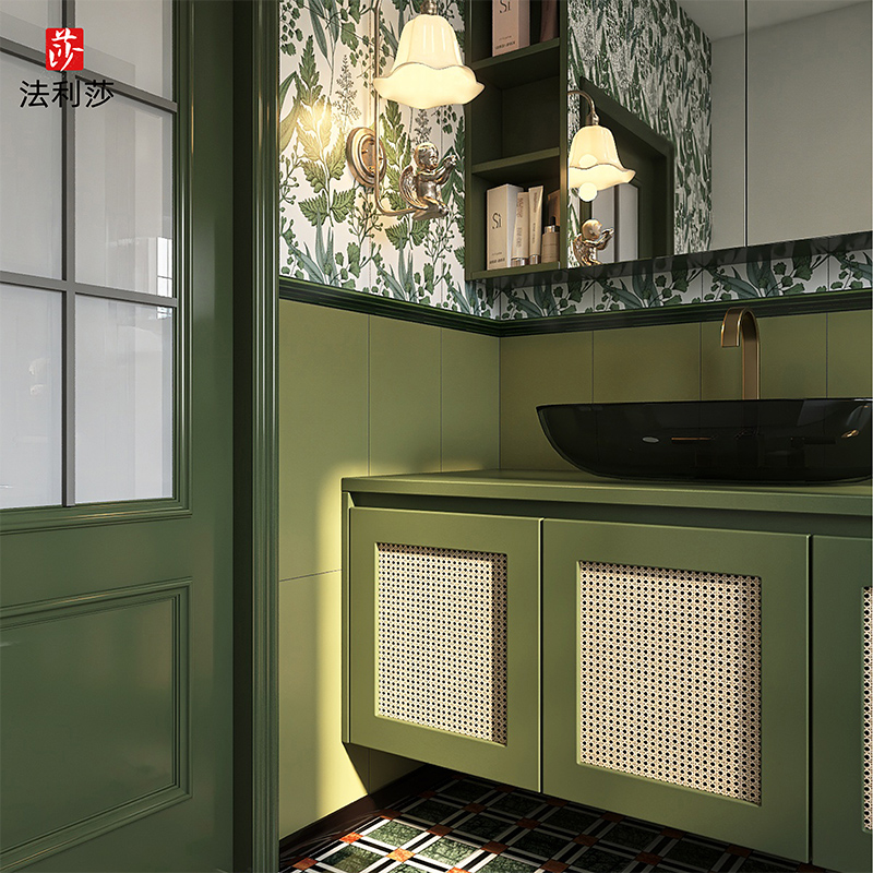 全瓷法式复古300x600风格墨绿装修瓷砖卫生间厨房浴室腰线踢脚线