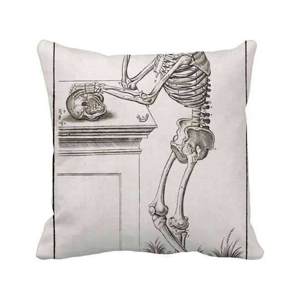人类骷髅身体装饰纹样方形抱枕靠枕沙发靠垫双面含芯礼物
