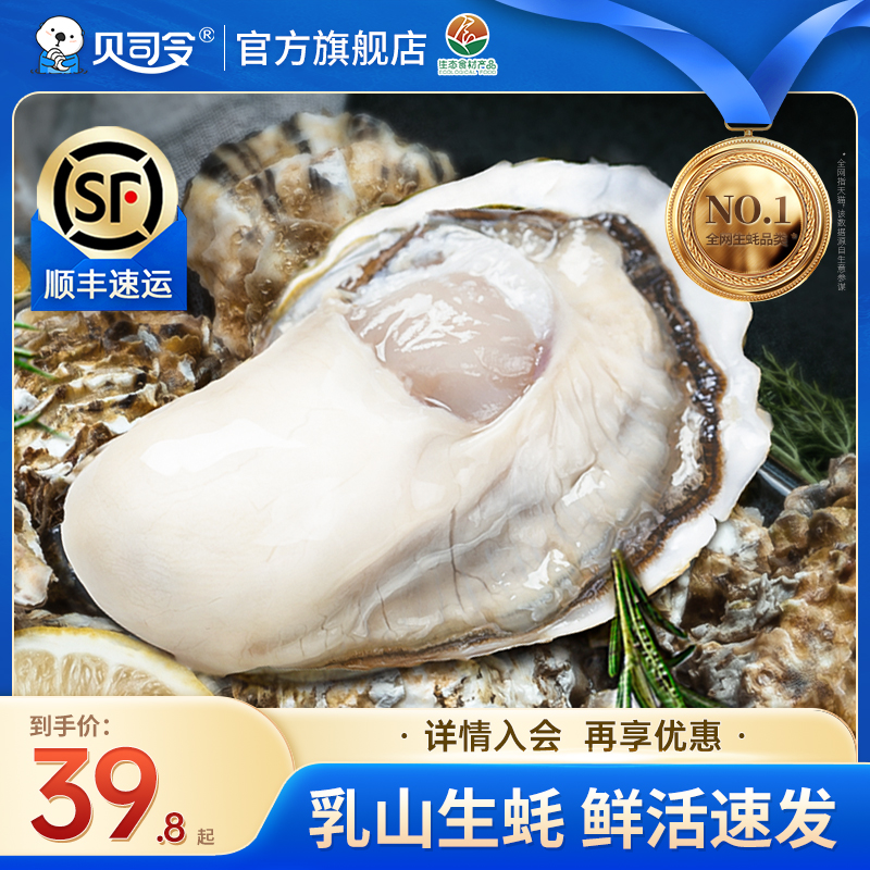 贝司令乳山生蚝鲜活5斤带箱海鲜水产海蛎子新鲜牡蛎整箱10大号