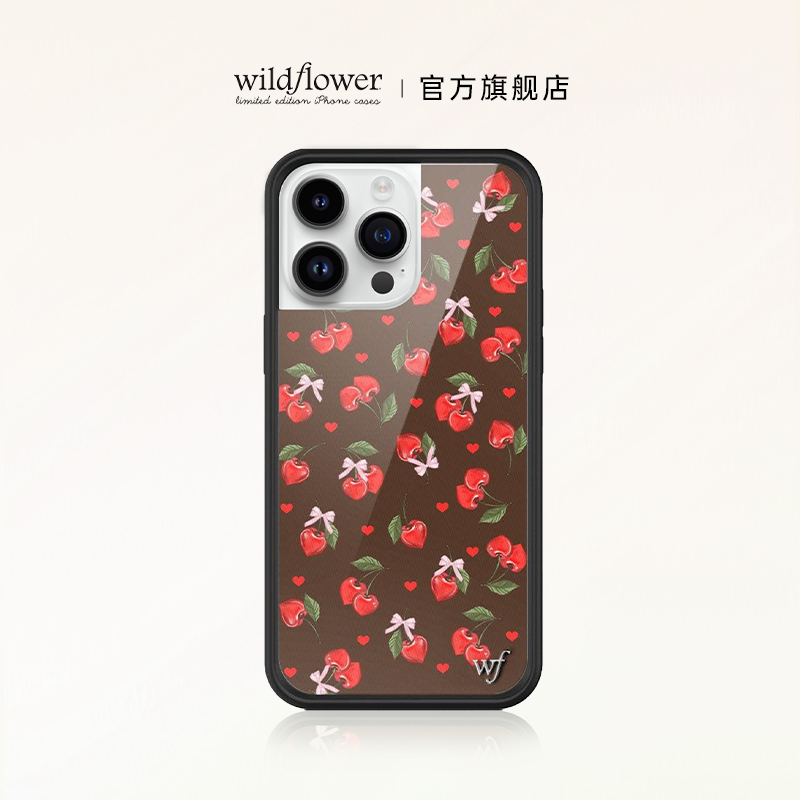 Wildflower樱桃巧克力手机壳Chocolate Cherries适用苹果iPhone15/14/13/Pro/Max/Plus硬壳全包硅胶防摔wf