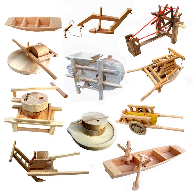 木质玩具农耕文化小农具模型 木制教学教具农村古代劳动工具