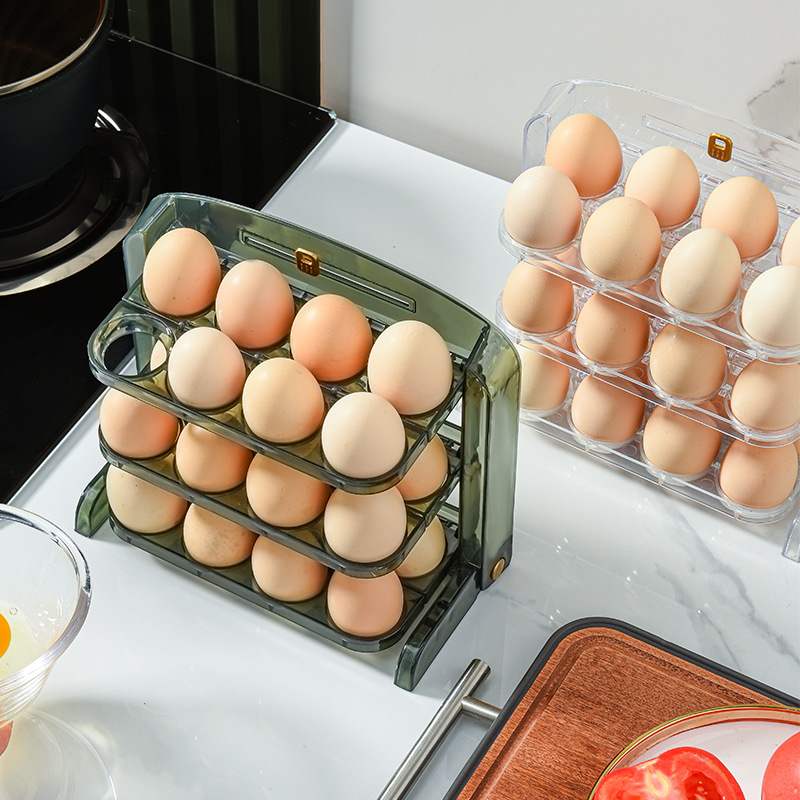 装鸡蛋收纳盒冰箱用侧门鸡蛋盒多层鸡蛋格防摔鸡蛋托折叠鸡蛋架