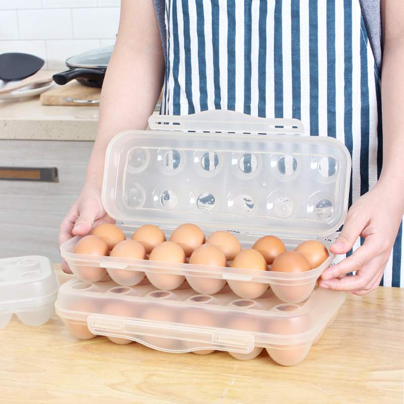 厨房收纳盒 透明塑料鸡蛋盒蛋托冰箱保鲜盒蛋格便携创意