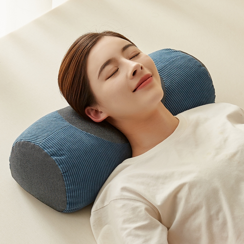 颈椎枕荞麦小枕头非修复颈椎睡觉专用按摩枕助睡眠圆柱单人护颈枕