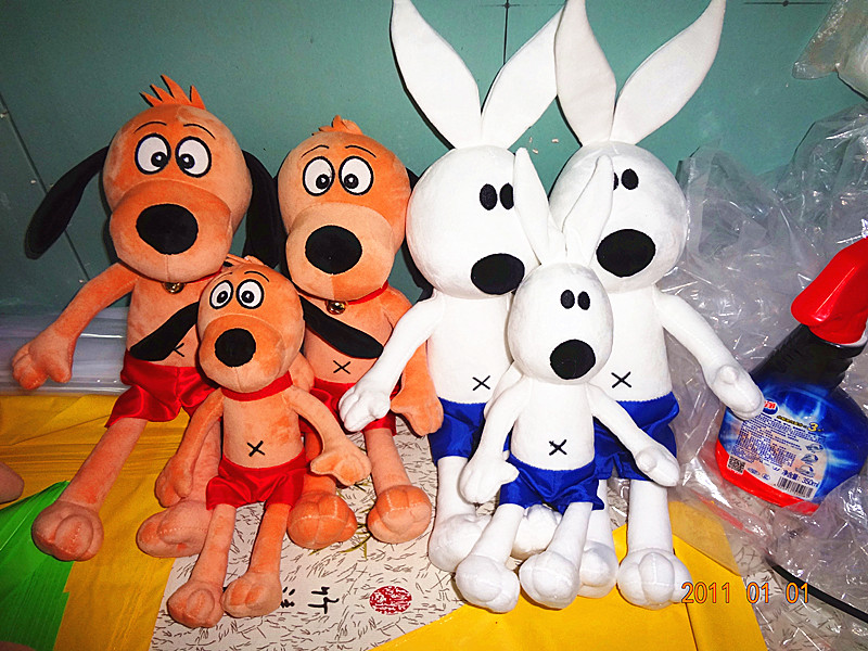 功夫兔与菜包狗公仔毛绒玩具送儿童生日礼物陪睡玩偶厂家创意卡通