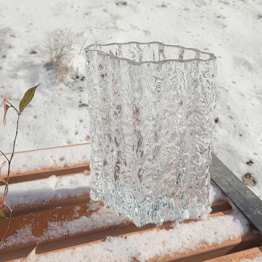 插花欧美水晶玻璃花瓶冰摆件菱形川口出口水养器花瓣手工制作极冻