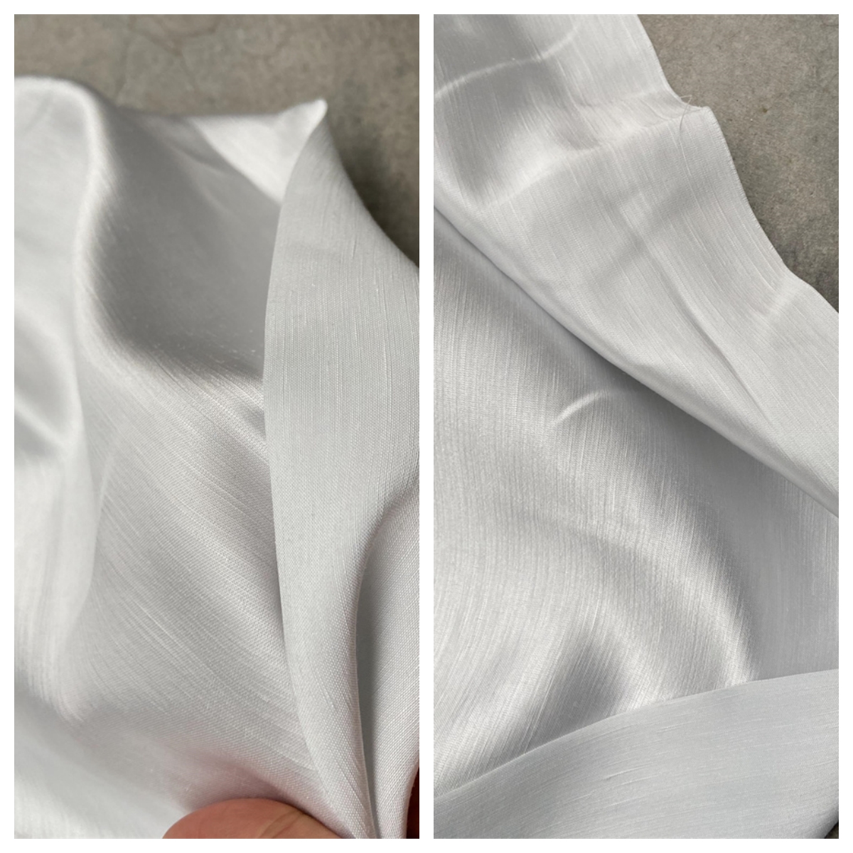 亚麻粘纤混纺白色缎面顺滑意大利进口高品质春夏时装设计师布料