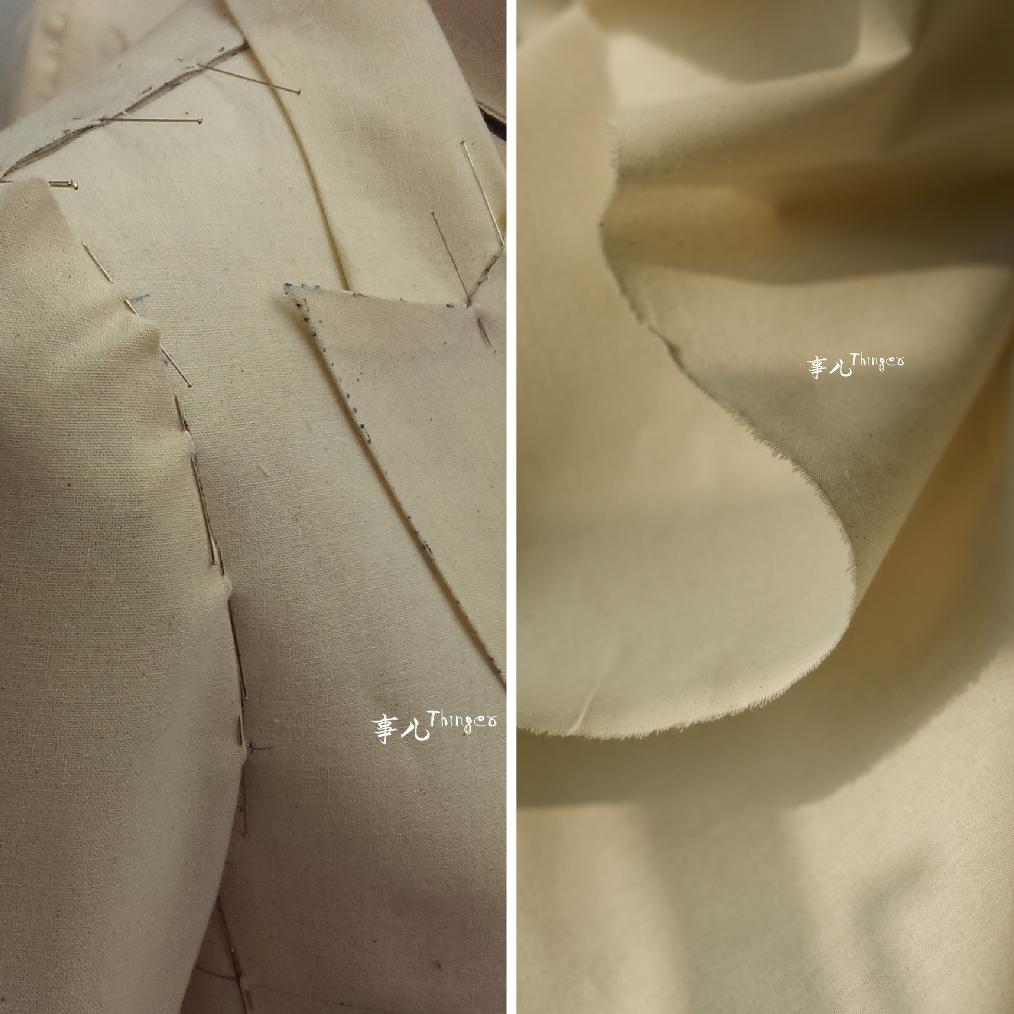 事儿 全棉坯布－160cm宽幅 立裁扎染蜡染包袋纯棉布料 设计师面料