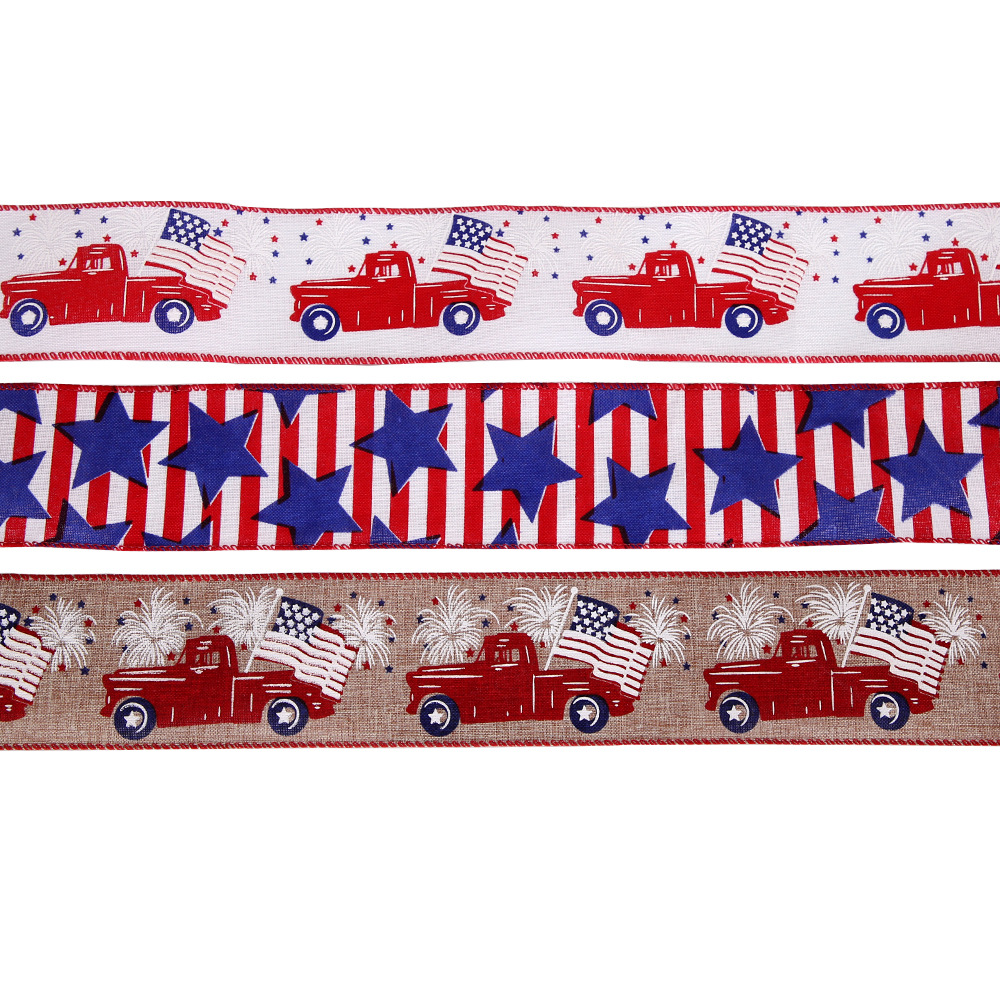 九洲豪 2米汽车印花丝带彩带彩条美国独立日派对主题背景装饰用品