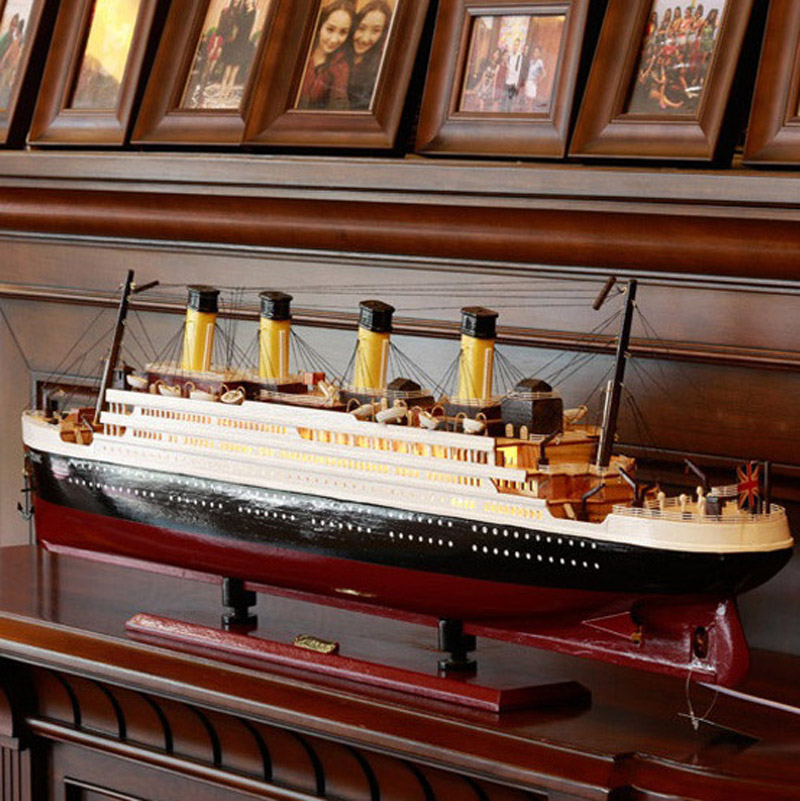 大号泰坦尼克号模型木质帆船装饰品客厅仿真游轮成品轮船精品摆件