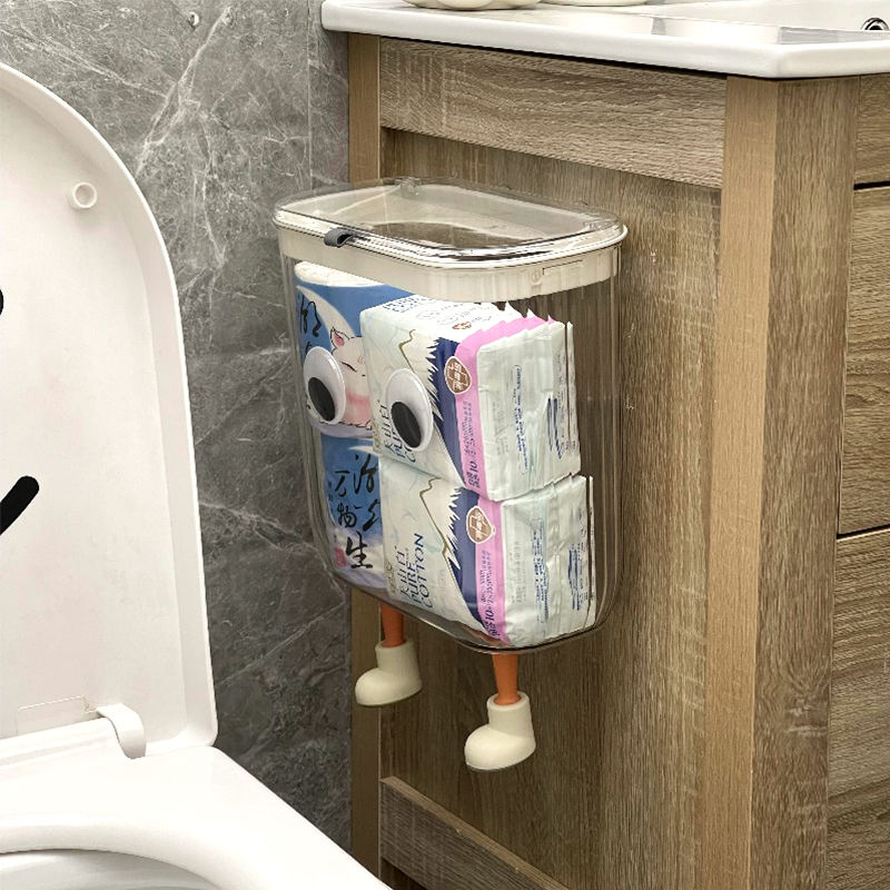 可爱大眼睛卫生间壁挂式厕纸盒厕所姨妈巾卫生巾收纳卷纸收纳盒放