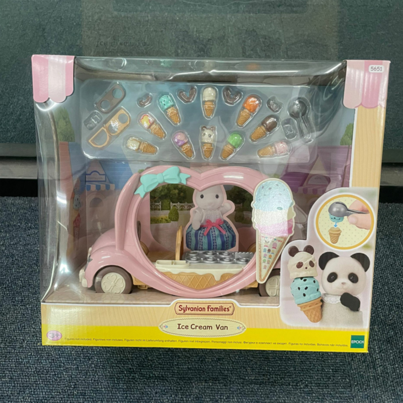 日本森贝儿家族冰激凌贩卖车 巧克力兔女孩过家家玩具礼物