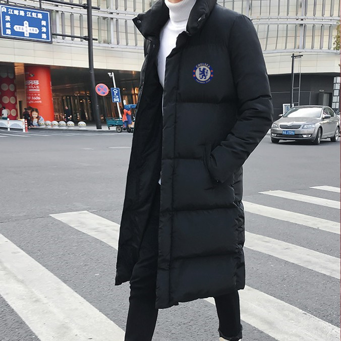 切尔西队球迷用品 切尔西加厚长款棉大衣冬装 切尔西队球迷外套