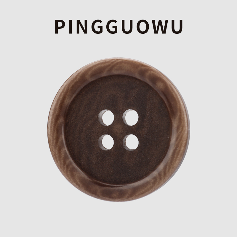 PINGGUOWU 南美厄瓜多尔的棕榈树的果实钮扣高级绅士品味标志扣子