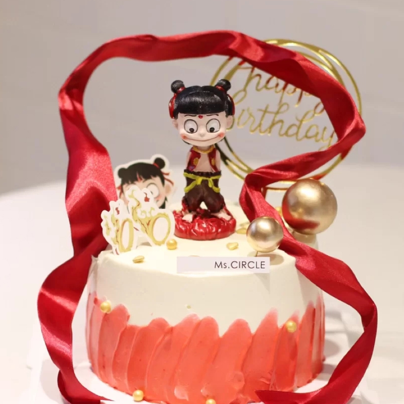 哪咤蛋糕装饰摆件网红儿童蛋糕装扮创意敖丙插件装饰烘焙