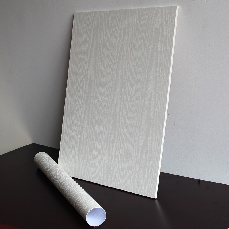 壁纸白木纹衣柜橱柜子防水旧家具翻新贴纸自粘墙纸卧室房间门贴纸