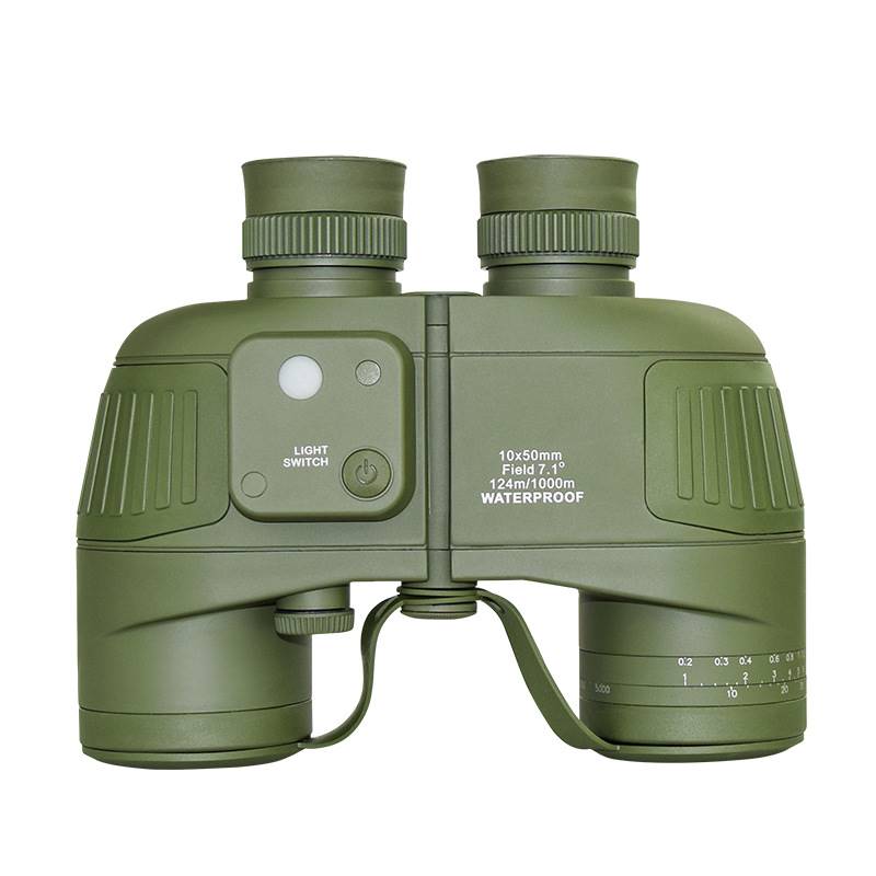 新品跨境双筒望远镜1050带测距仪充氮防水大物镜军绿色高清工厂