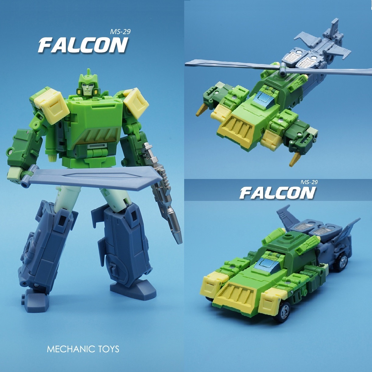 MFT变形玩具弹簧三变武士狂飙小比例火箭车直升机模型G1动画金刚