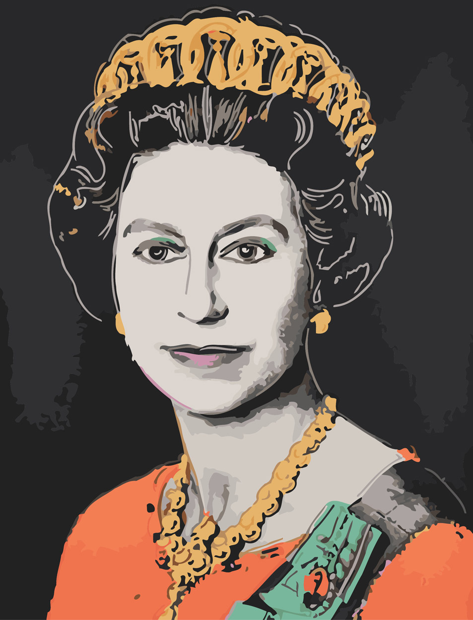 DIY数字油画自己填色材料包英国女王年经老年肖像人物名人 装饰画