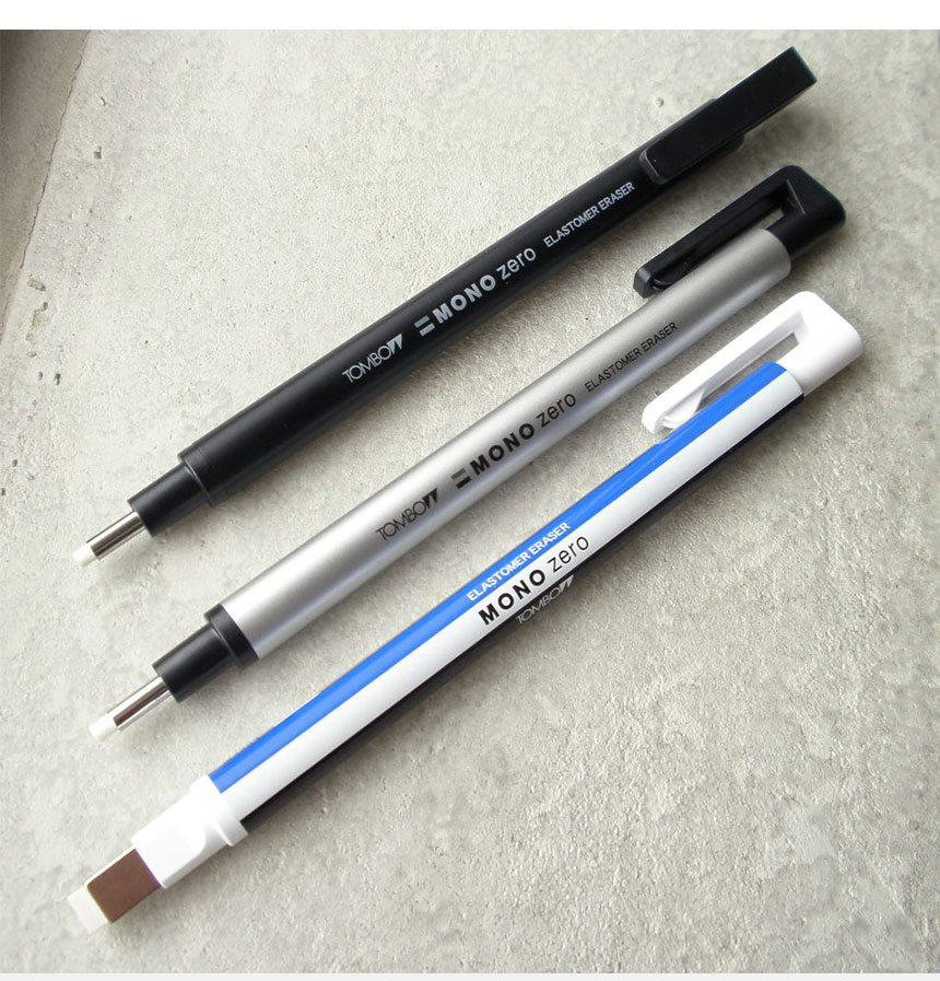 日本Tombow蜻蜓橡皮笔 MONO方头圆头超细笔型铅笔自动橡皮擦素描