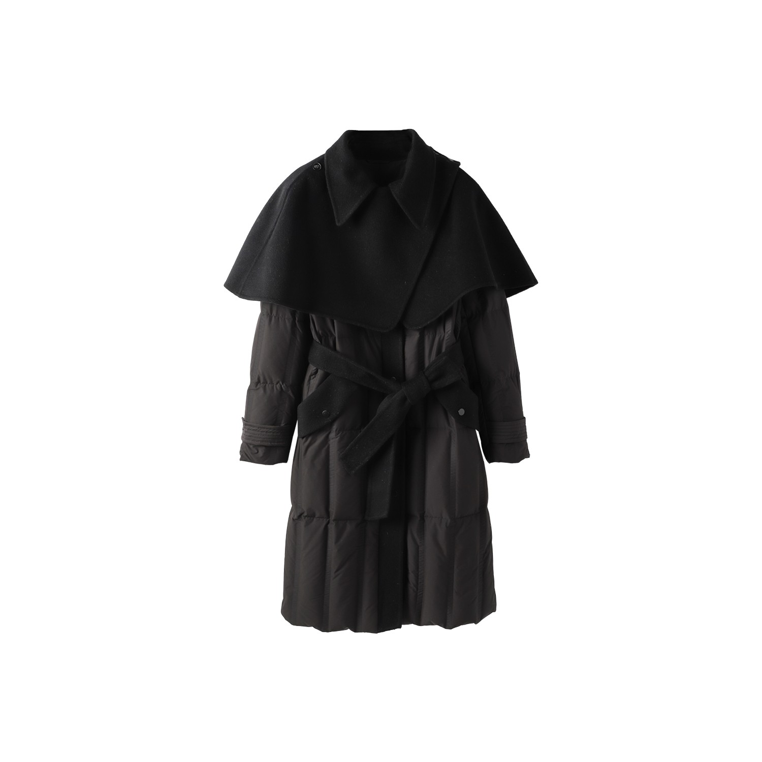 EFL035-凡诗琪-2023新款轻奢时尚毛呢外套简约双面气质中长款大衣