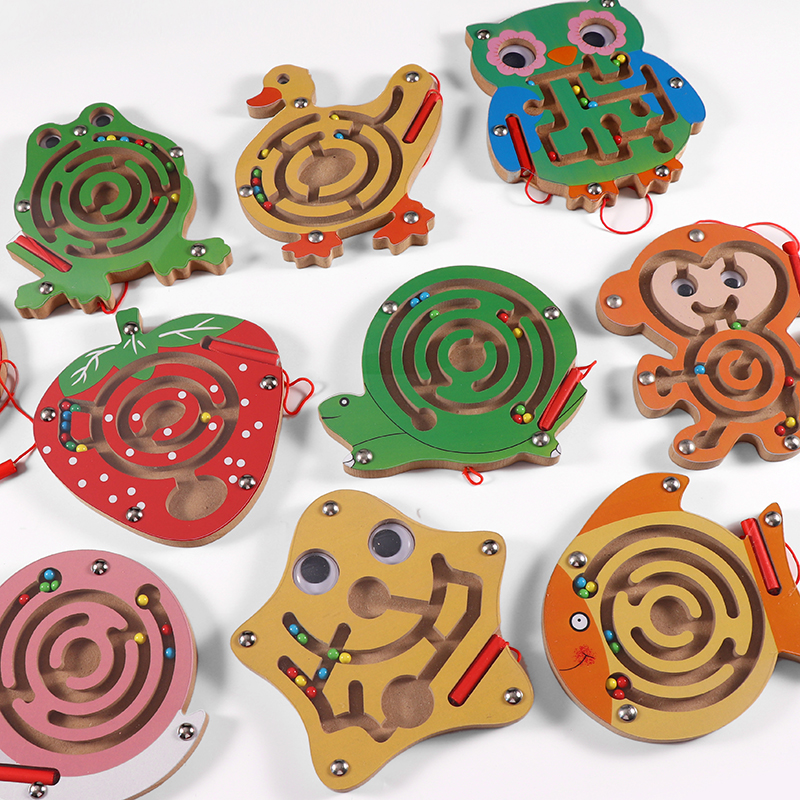 木质磁性运笔迷宫磁力走珠幼儿园儿童小学生礼物益智力早教教具
