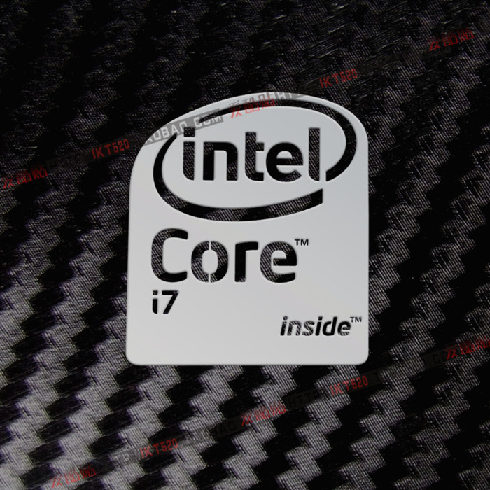 intel贴纸 Core i7竖版酷睿2 LOGO 手机金属贴 笔记本贴 电脑标志