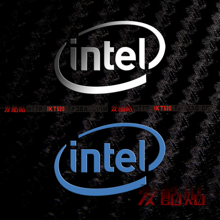 intel标志A款 英特尔LOGO 手机金属贴 笔记本贴 电脑DIY标志贴
