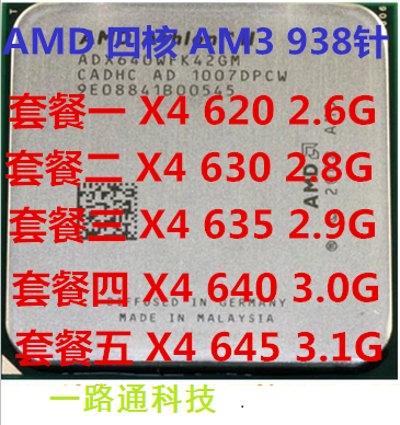 AMD Athlon II X4 640速龙X620 X630 X635 X645四核CPU台式机专用