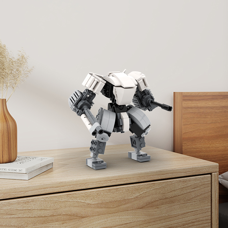 砖友MOC外骨骼机器人小型机甲小颗粒益智积木玩具男孩礼物摆件