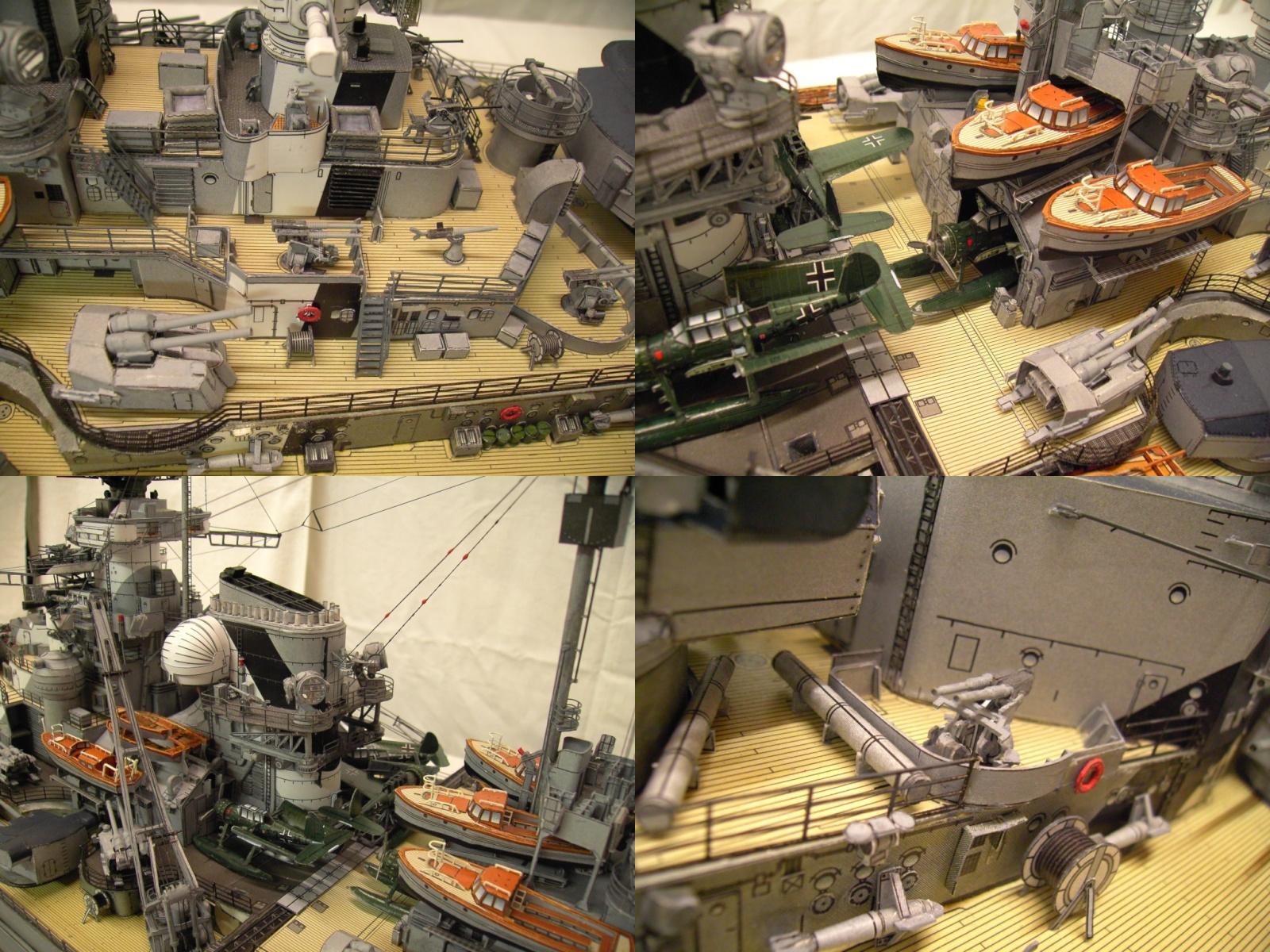 纸乐多1比250超高清俾斯麦号战列军舰3D折纸立体模型高精度玩具