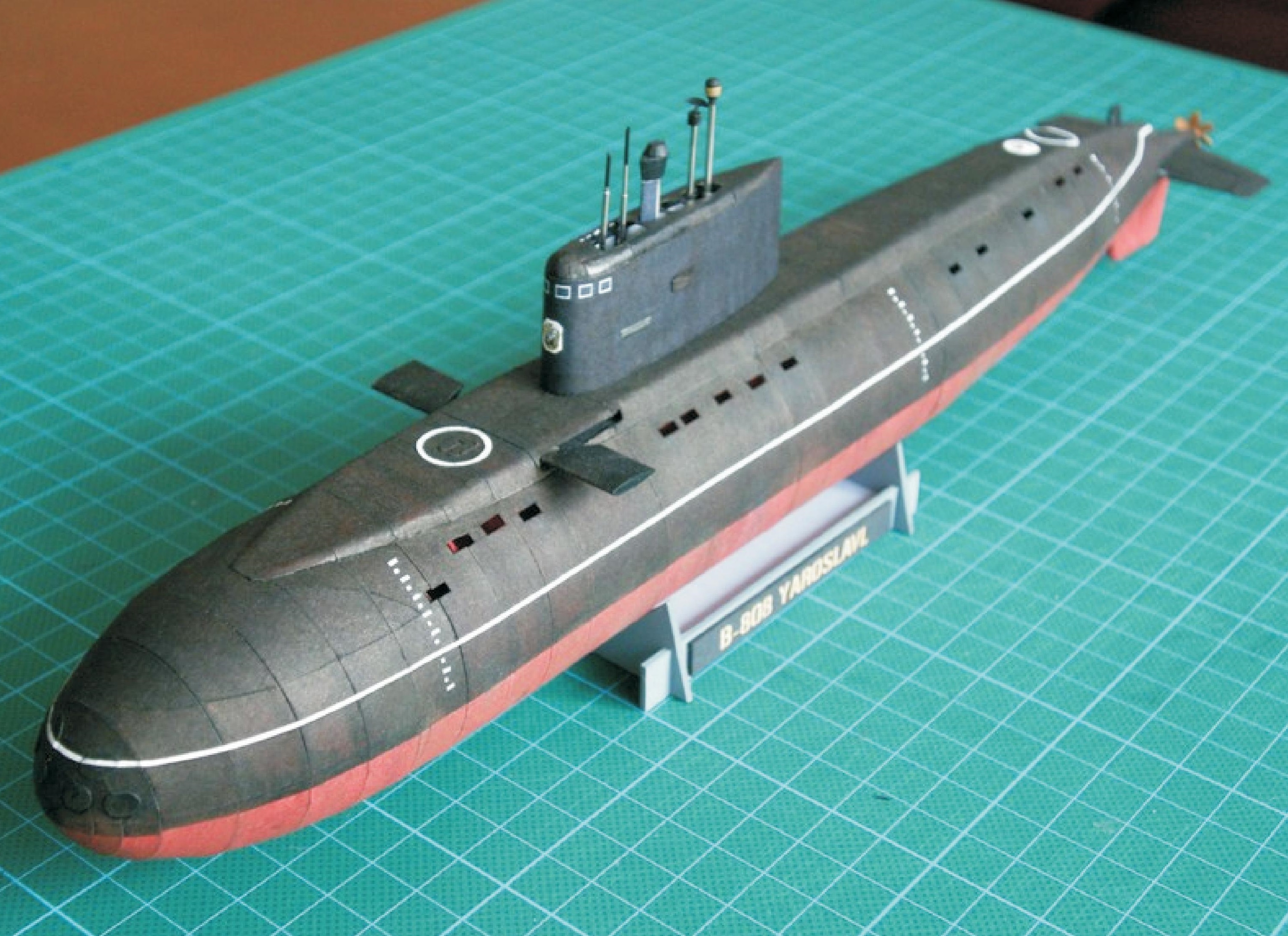 1：400中国苏联海军基洛级常规动力潜艇纸模DIY手工军舰舰艇模型