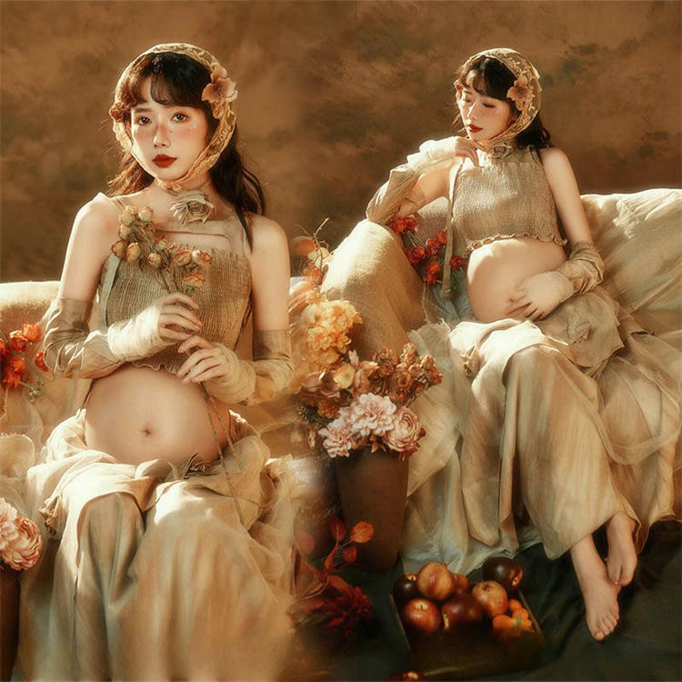 影楼油画风主题孕妇照服装法式纯欲风复古孕妈咪艺术照摄影服装