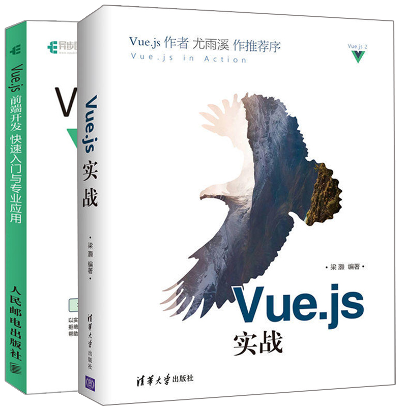 Vue.js 前端开发快速入门与应用+Vue.js实战 2册  网页制作技术教程  vue.js编程教程书 vue.js网页框架架构程序设计图书籍