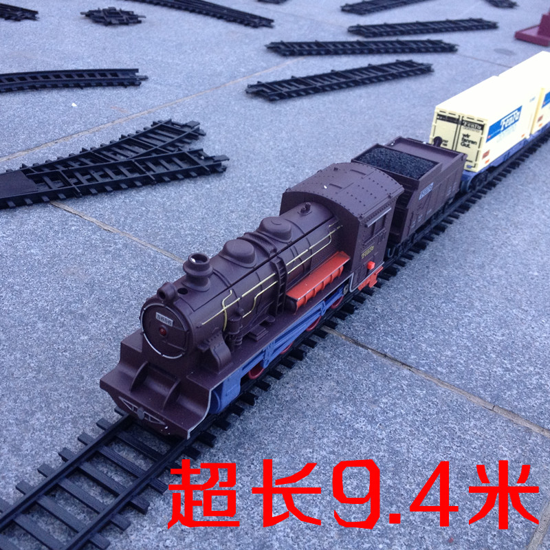 超大号轨道车组装电动火车模型蒸汽头轨道火车玩具电动轨道玩具车
