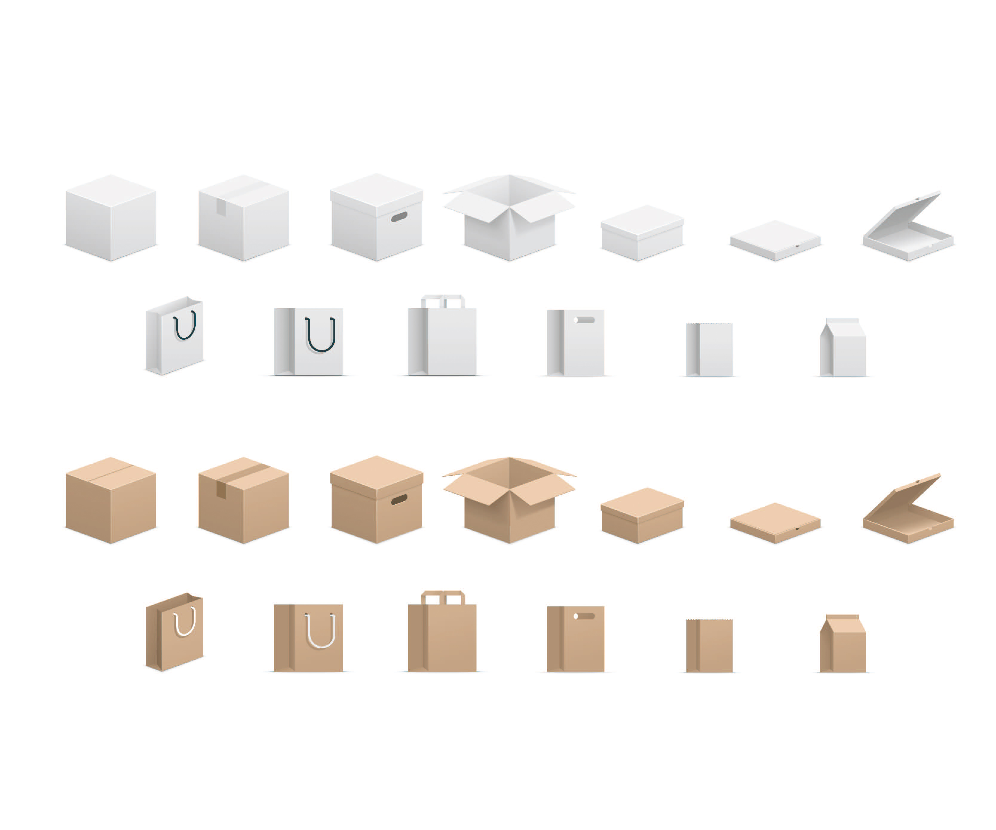 包装设计平面展开纸盒型效果图立体结构刀模AI矢量素材源文件