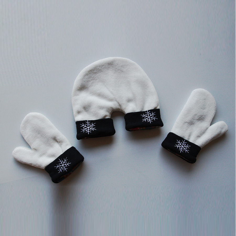 圣诞节礼物情侣牵手手套冬季摇粒绒加厚保暖可爱情侣连体手套