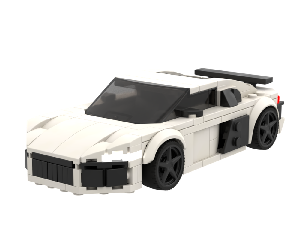 moc积木汽车模型适用乐高零件 奥迪 R8 赛车跑车拼装益智男孩玩具