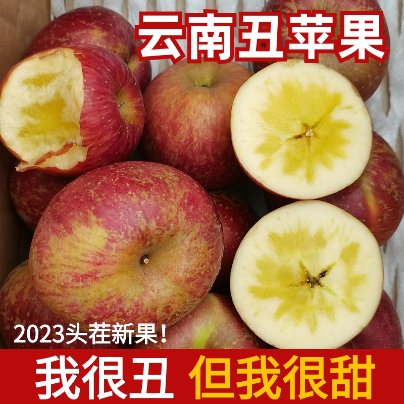 正宗丽江宁蒗冰糖心丑苹果10斤脆甜富士苹果孕妇水果当季新鲜现摘