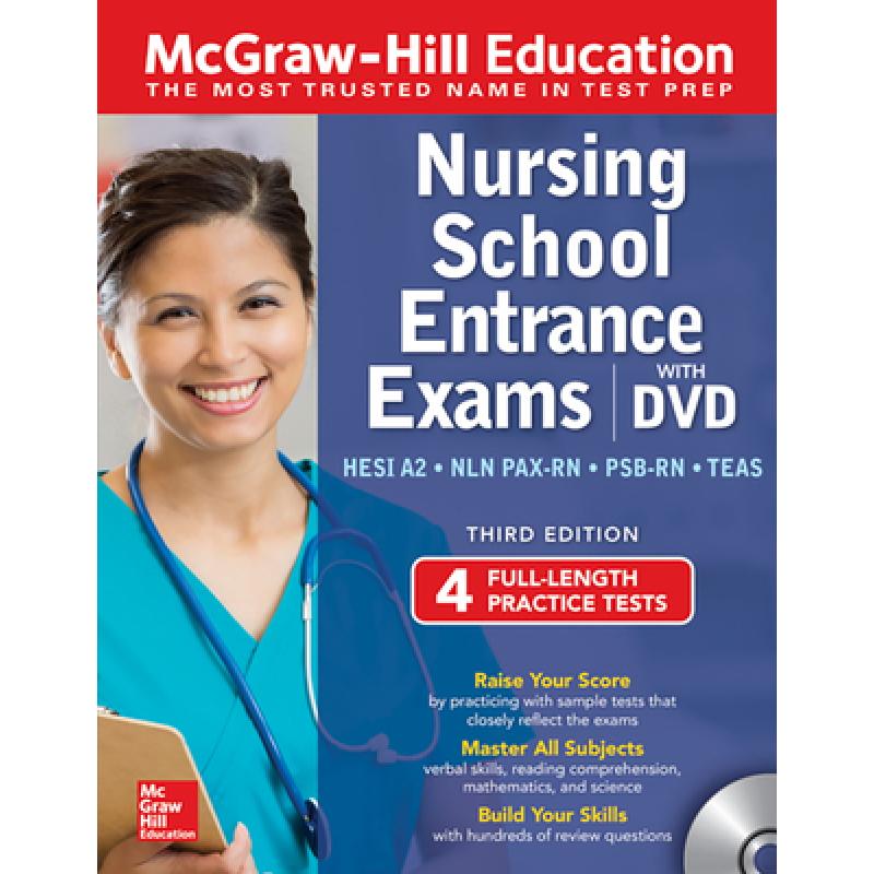 【4周达】McGraw-Hill Education Nursing School Entrance Exams with DVD, Third Edition [With DVD] [9781260453690]