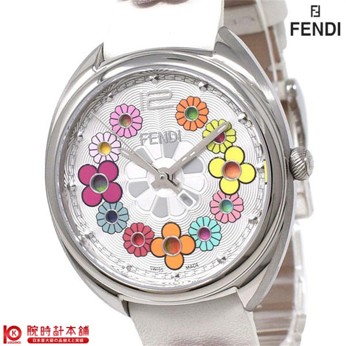 日本代购 FENDI 瑞士原产 女款可爱多彩花卉表盘手表F234034041