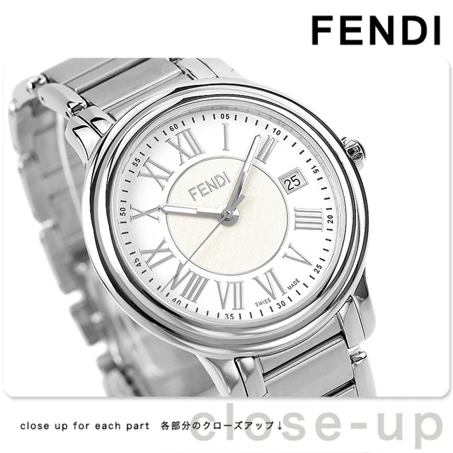 日本代购 FENDI 瑞士制男女情侣休闲钢带石英手表F255024500D1