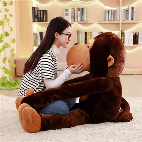 卡通长臂猩猩公仔毛绒玩具猴子玩偶抱着睡觉的娃娃抱枕靠垫布娃娃