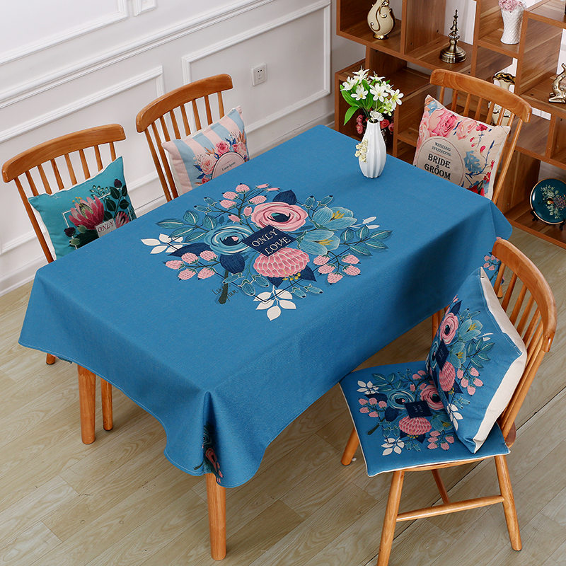 棉麻桌布布艺台布创意欧式茶几小正方形家用餐桌布长方形现代简约