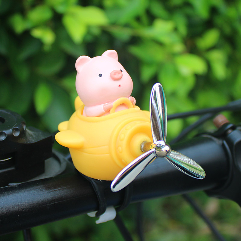 创意可爱开飞机小猪风车鸭子电瓶自行车载电动摩托送朋友闺蜜礼品