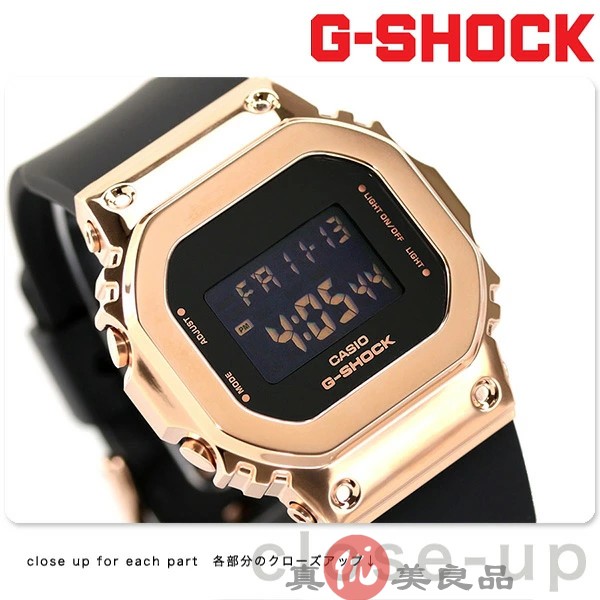 日本代购 卡西欧 G-SHOCK 小方块黑金色时尚运动液晶手表中性