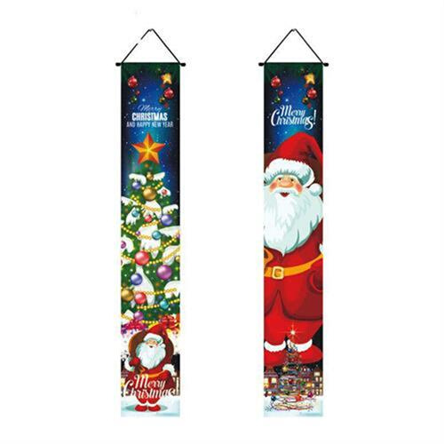 圣诞节对联门联门挂装饰品派对旗帜橱窗大门商场门口气氛布置挂布