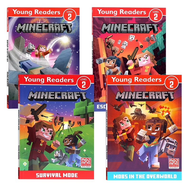 我的世界分级读物2级 逃离幽冥/生存模式/异界生物/天空是极限 英文原版 Minecraft Young Readers Level 2儿童英语冒险游戏故事书